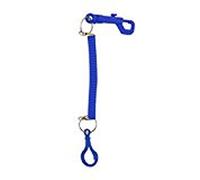 Blue Spiral Double Plastic Hook Attachment Keyring (1 Supplied)