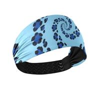 Blue Spiral Leopard Print no slip womens headband Stretchy sweatbands for Workouts Gym Workouts Cycling diademas para mujer