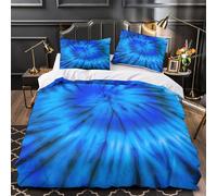 Blue Spiral Pattern Quilt Cover 3D Design Printed Easy Care 3-Piece Bedding Set Zipper Comforter Cover Hotel Quality Anti-allergic for Teens Adults Women Kids Girls Boys Super king（260x220cm）