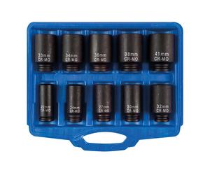 Blue Spot 01578 10-Piece 1/2" Drive Metric Deep Impact Sockets 22mm - 41mm