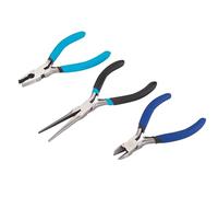 Blue Spot Mini Plier Set 08512 3-Piece Soft Grip Needle with Side Cut Blue