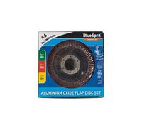 Blue Spot 19688 2 x 40/2 x 60/2 x 80 Grit Aluminium Flap Discs - Black (6-Piece)