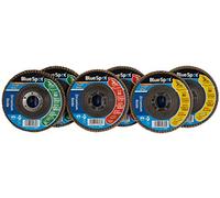 Blue Spot 19689 2 x 40/2 x 60/2 x 80 Grit Zirconium Flap Discs - Black (6-Piece)