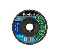 Blue Spot 19691 40 Grit Zirconium Oxide Flap Disc, 0 V, Black, 115 mm, 4.5"-inch