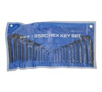 Blue Spot Hex Key Set 15307 - 25-Piece Metric & Imperial with Pouch - Blue