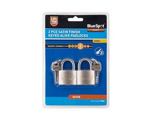 Blue Spot 77003 40 mm Satin Finish Keyed Alike Padlocks (2-Piece)