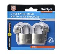 Blue Spot 77006 30 mm Satin Finish Keyed Alike Padlocks 2-Piece)