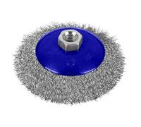 Blue Spot Wire Cup Brush Bevelled Crimped Steel 115mm M14 Thread