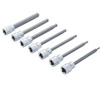 Blue Spot Tools Hex Socket Bit Set 01510 1510 Extra Long Ball Ended 3/8" Drive 7-piece