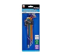 Blue Spot Tools Hex Key Set 015301 9pc Extra Long Colour Coded Ball End (1.5-10mm)