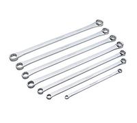 Blue Spot Tools 04305 7 Piece Extra Long Double Ring Spanner Set, 8-24mm, Chrome Vanadium Steel, Mirror Polished, Tool Roll