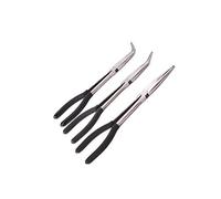 Blue Spot Tools 08185 3 Piece 280mm Long Reach Pliers Set, Straight, 45° Bent and 90° Offset Nose, Soft Grip Handles