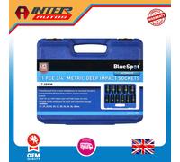 Blue Spot Tools 11 PCE 3-4" Metric Deep Impact Sockets