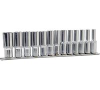 Blue Spot Tools 13 Piece 3/8 Inch Drive Deep Metric Socket Set, 6-19mm, Chrome
