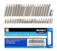 Blue Spot Socket Bit Set 1517 - 40pc 1/2" & 3/8" Mixed Hex, Spline & Torx - Silver