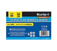 Blue Spot Tools 19628 10 Piece 80 Grit 80MM Spindle Flap Wheels in Box
