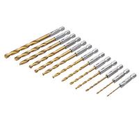 Blue Spot Tools 20339 Titanium Drill Bit Set Hex Fitting, Bronze, 1.5-6.5 mm, Set of 13 Piece