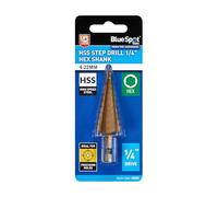 Blue Spot Tools 32052 HSS Step Drill (1/4" Hex Shank) (4-22MM)