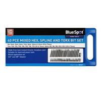 BLUE SPOT TOOLS 40 PCE 1/2" & 3/8" MIXED HEX, SPLINE AND TORX BIT SET