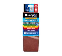 Blue Spot Tools 5 PCE Mixed Grit 75 X 457MM Sanding Belt (40, 60, 80, 120 Grit)