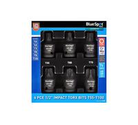BlueSpot Impact Torx Socket Set 1/2" Drive T55-T100 6 Piece 45mm Long