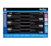 Blue Spot Tools 7 PCE 1/4" Extra Long Impact Torx Bit Sockets (T10-T40)