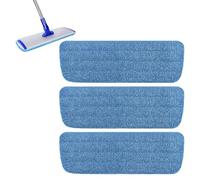 Blue Spray Mop Head is a Package of Three Pieces,3PCS Mop Heads Replacement,Microfiber Mop Replacement Pads Compatible with Addis Spray Flat Mop, Machine Washable & Reusable (14cm x 42cm,Blue)