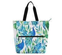 Blue Spring Phoenix Safari Kids Book Tote for Kids Adults, Gothic Water-resistant Children Activity Bag Art Tote Bag with Zipper for School Shopping Grocery Rainbow school supplies