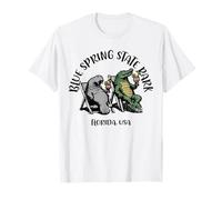 Blue Spring State Park Florida USA Manatee Alligator Design T-Shirt