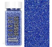 Blue Sprinkles, Blue Sanding Sugar Crystals, 4.6 oz Edible Sparkling Sugar for Baking Topping, Cupcakes, Cookies, Ice Cream & Cake Decorating, Wedding Party Christmas 4th of July Supplies