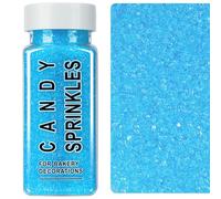 Blue Sprinkles, Light Blue Sanding Sugar Crystals, 4.6 oz Edible Sparkling Sugar for Baking Topping, Cupcakes, Cookies, Ice Cream & Cake Decorating, Wedding Shower Party Christmas Supplies