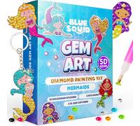 Blue Squid Diamond Art for Kids - Mermaid - Fun & Easy DIY 5D Gem Art Kits Kids Gift Set for Gem Keychains, Stickers, Sun Catchers - Diamond Painting for Kid Girls, Boys Ages 6-12