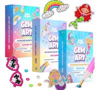Blue Squid Diamond Art Kits for Kids - Summer Fun, Mermaid, & Unicorn - Fun & Easy DIY 5D Gem Art Kids Diamond Painting Kit - Arts & Crafts Kit, Girls, Boys Ages 6-12