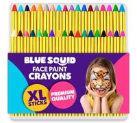 Blue Squid Face Paint Crayons for Kids - 36pcs XL Non-Toxic, Washable Body Paint Crayons - Our Face Painting Kit Makeup Sticks are Easy to Use, Safe for Sensitive Skin and Perfect for a Kids Party