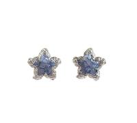 Blue Star Earrings for Woman,Exquisite Design of The Super Sparkling Pentagram, Perfect for Daily Wear, Gift Giving