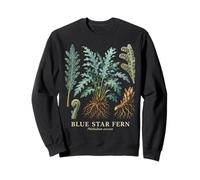 Blue Star Fern Phlebodium Aureum Vintage Plant Study Sweatshirt