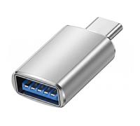 Blue Star OTG USB-C Male to USB 3.0 Female Adapter, Silver