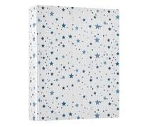 Blue Star Pattern 3 Ring Binder 1.5 Inch Round Ring Binder View Binder Holds 200 Documents for Home School Office Use