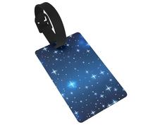 Blue Star Pattern Luggage Tags for Suitcases - Durable PVC ID Tags with Detachable Straps for Travel, Backpack, Golf Bag, Anti-Loss