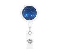 Blue Star Pattern The Plastic Retractable Badge Holder is Made of ABS Material and The Rope is Nylon