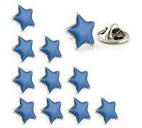BLUE Star Pin Badge | 10Pcs (13mm) School Reward, employee recognition, student achievement or in the workplace for rewarding performance (Blue)