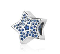 Blue Star September Birthstone Charm Compatible with Pandora Charms Bracelets Starry Night Bead Jewellery Women Wife Mum Mothers Day