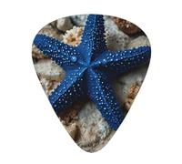 blue starfish guitar pick set, 3 different thicknesses, 12 pieces for a variety of instruments