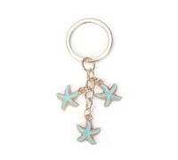 Blue Starfish Keyring, Marine Elements, Cute Keychain, Personalized Keychain,Keyrings for Women,Womens Gifts for Birthday,New Beginnings Gift,Novelty Keyrings,Key Ring Cute