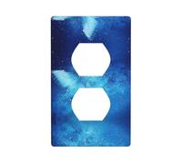 Blue Starry Butterfly Electrical Outlet Covers, Standard Size 1-Gang 4.50" X 2.76", Unbreakable Polycarbonate Thermoplast