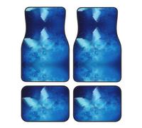 Blue Starry Butterfly Galaxy Full Print Design Car Foot Mat Four-Piece Set â€“ Universal Rubber Accessories for SUV, Sedan, Van, Truck