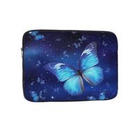 Blue Starry Butterfly Laptop Case 13 inch, Water Resistant Laptop Sleeve Shockproof Protective Traveling Computer Bag Portable Business Briefcase for Men Women