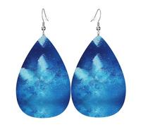 Blue Starry Butterfly Leather Earrings For Women Dangle, Piercing Teardrop Earrings Lightweight Jewelry Gifts For Women Girls