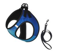 Blue Starry Butterfly Print Pet Supplies Adjustable Step-In Flex Breathable Mesh Dog Harness For Small Medium Dogs, S-L