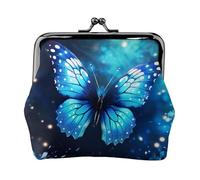 Blue Starry Butterfly1 print Coin Purse Small Change Purse Card Holder Coin Pouch Small Wallet for Women and Men, Black, One Size, Vintage